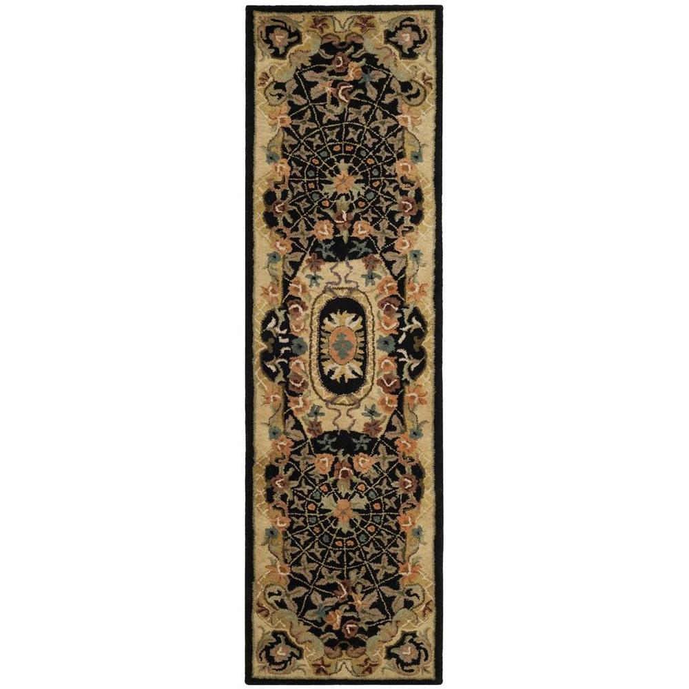 CLASSIC, BLACK / GOLD, 2'-3" X 12', Area Rug, CL304A-212. The main picture.