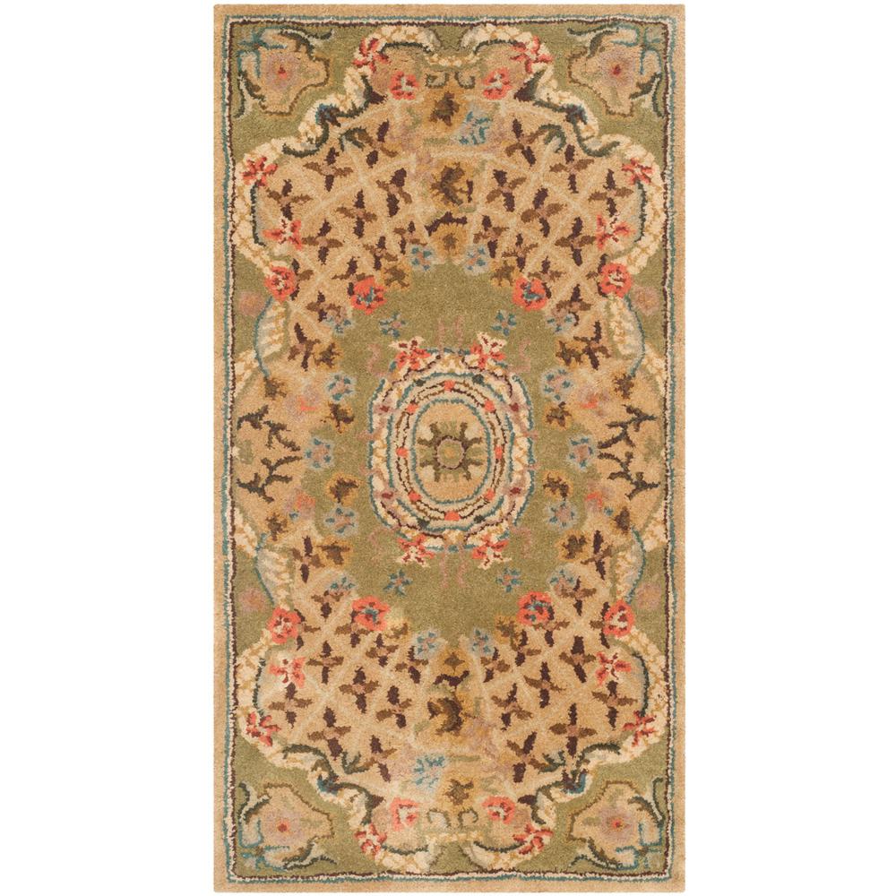 CLASSIC, TOUPE / LIGHT GREEN, 2'-3" X 4', Area Rug. Picture 1