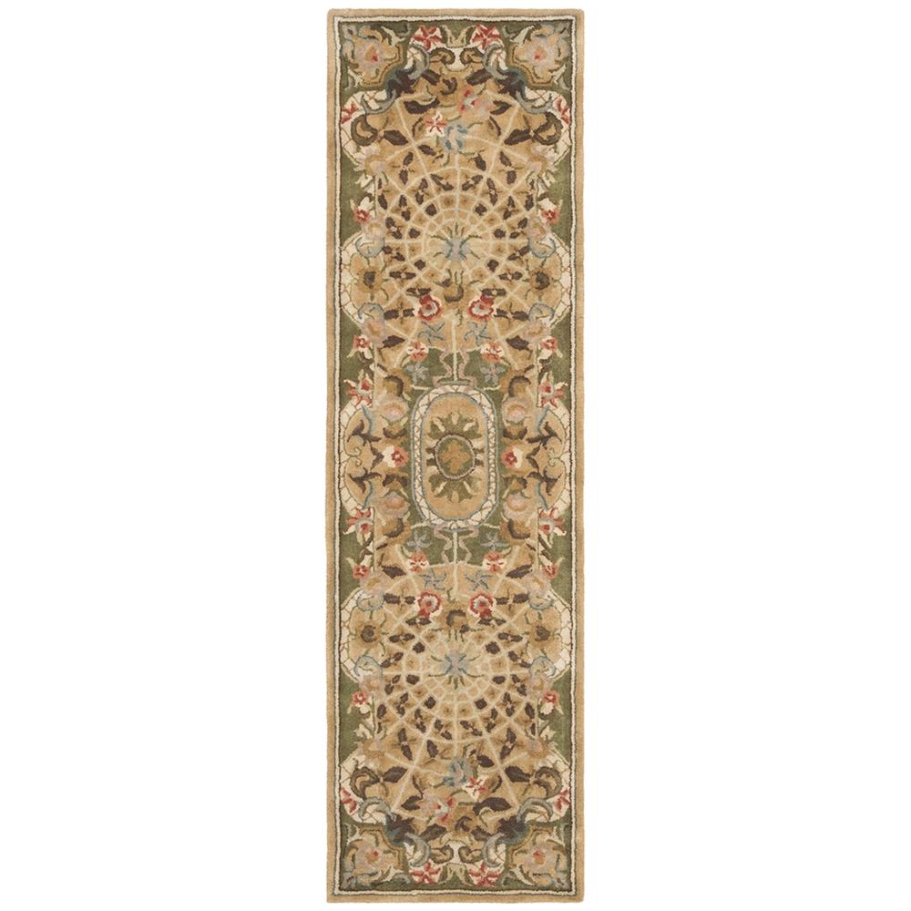 CLASSIC, TOUPE / LIGHT GREEN, 2'-3" X 12', Area Rug. Picture 1