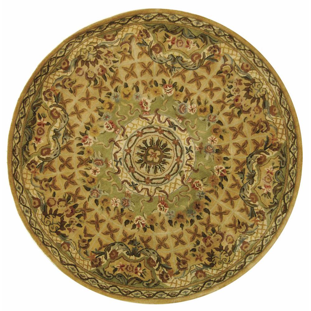 CLASSIC, TOUPE / LIGHT GREEN, 6' X 6' Round, Area Rug. Picture 1