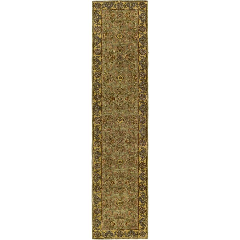 CLASSIC, LIGHT GREEN / GOLD, 2'-3" X 12', Area Rug, CL324A-212. Picture 1