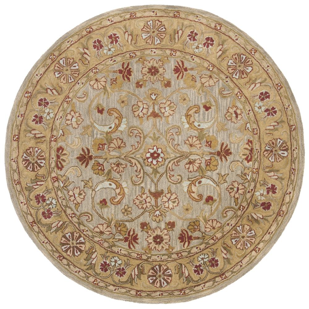 CLASSIC, GREY / LIGHT GOLD, 6' X 6' Round, Area Rug. Picture 1