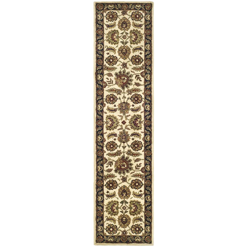CLASSIC, IVORY / NAVY, 2'-3" X 12', Area Rug. Picture 1
