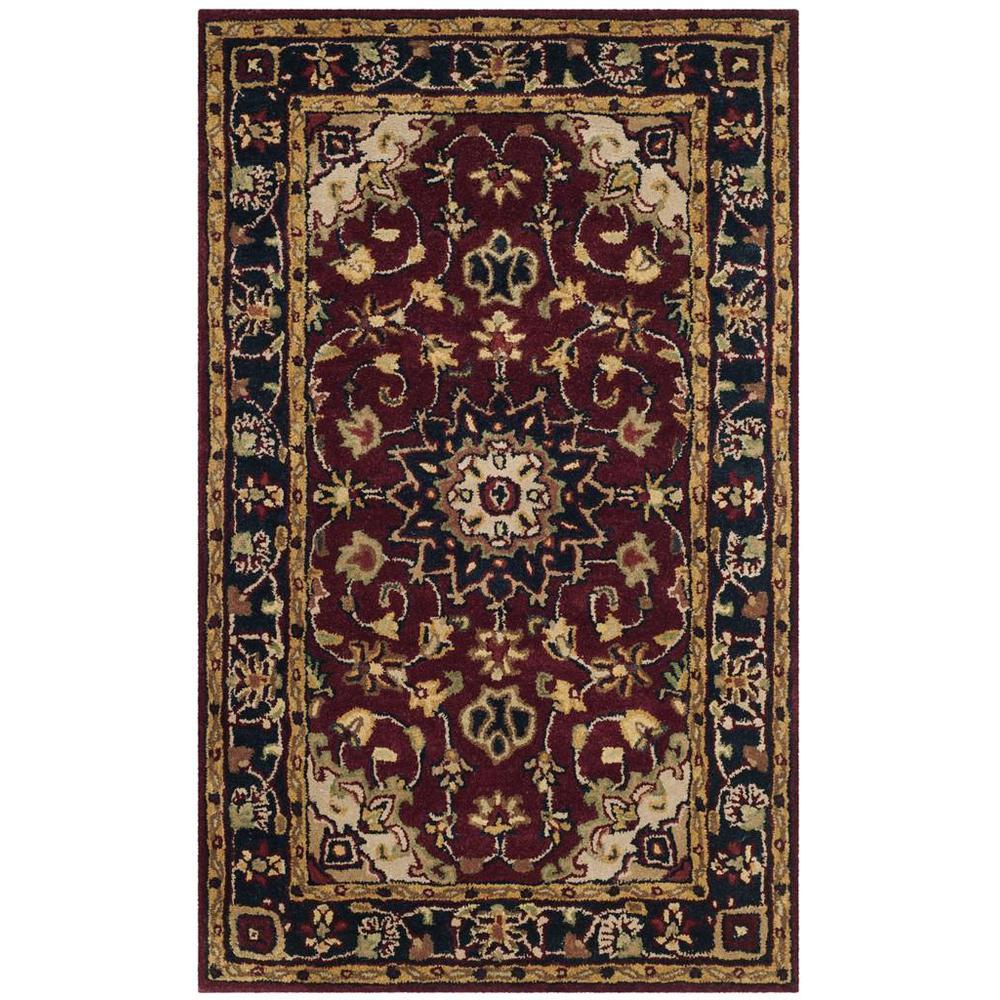 CLASSIC, BURGUNDY / NAVY, 2'-3" X 4', Area Rug. Picture 1
