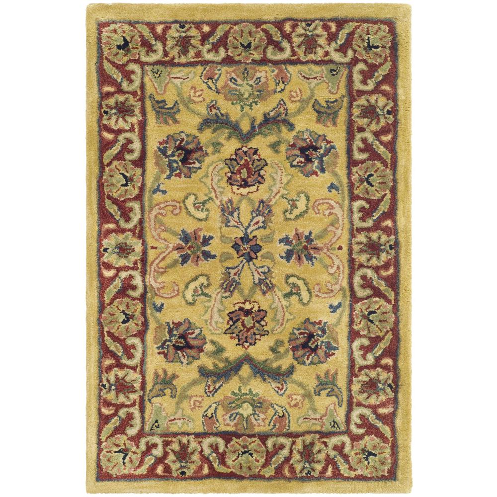 CLASSIC, GOLD / RED, 2'-3" X 4', Area Rug. Picture 1
