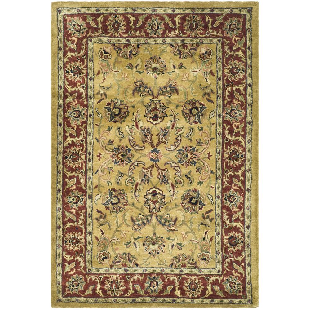 CLASSIC, GOLD / RED, 5' X 8', Area Rug. Picture 1