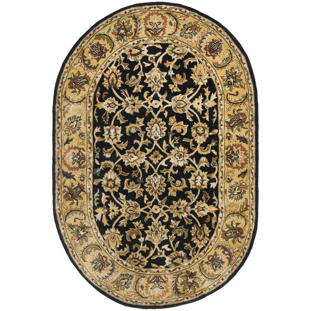 CLASSIC, BLACK / GOLD, 7'-6" X 9'-6" Oval, Area Rug, CL758B-8OV. Picture 1
