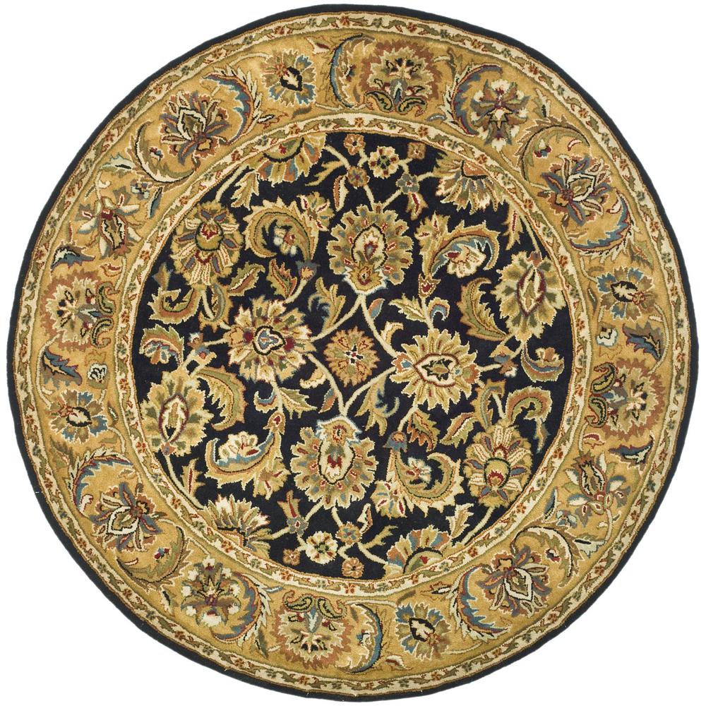 CLASSIC, BLACK / GOLD, 5' X 5' Round, Area Rug, CL758B-5R. Picture 1