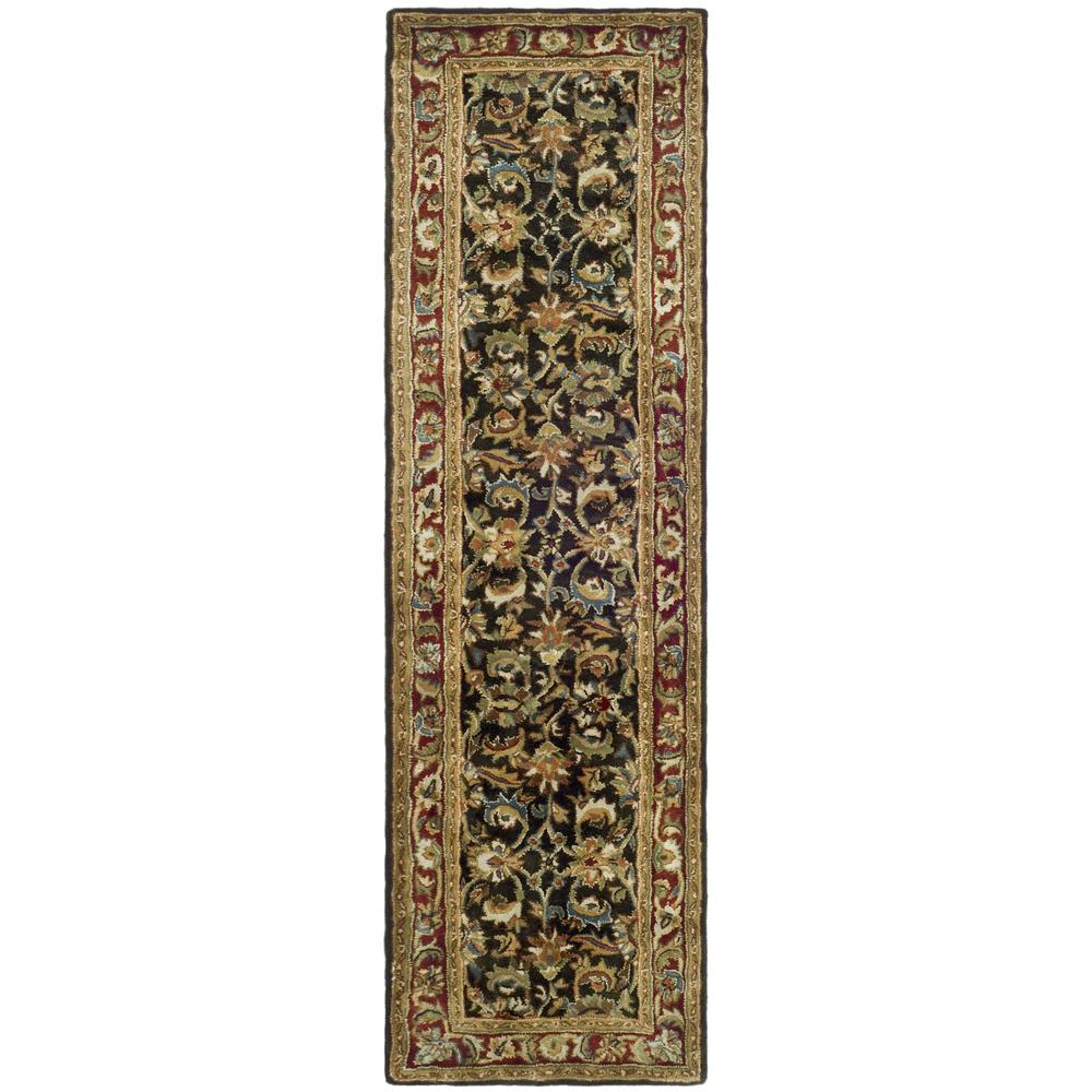 CLASSIC, DARK OLIVE / RED, 2'-3" X 12', Area Rug. Picture 1