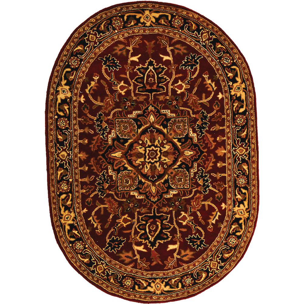 CLASSIC, RED / NAVY, 7'-6" X 9'-6" Oval, Area Rug. Picture 1