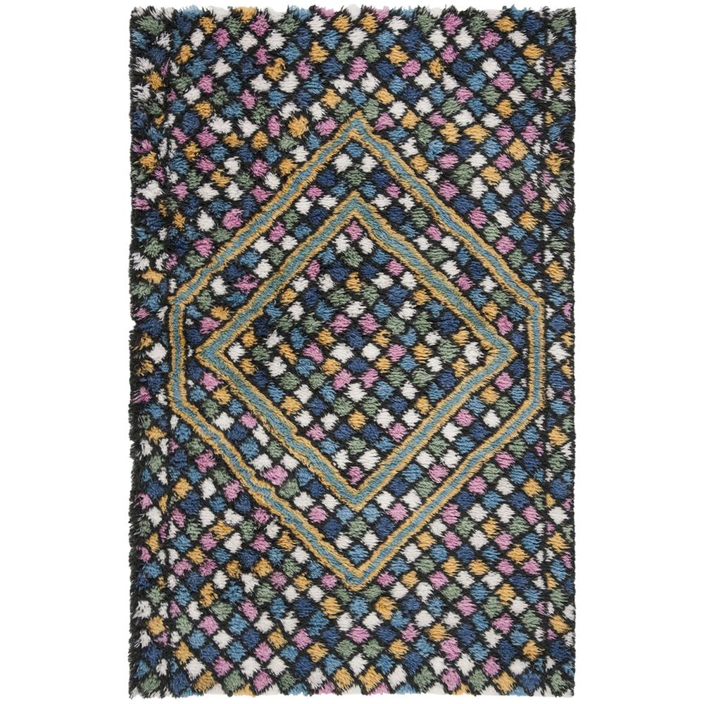 CASABLANCA, BLUE / GOLD, 5' X 8', Area Rug. The main picture.