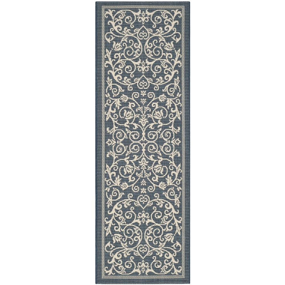 COURTYARD, NAVY / BEIGE, 2'-3" X 6'-7", Area Rug, CY2098-268-27. Picture 1