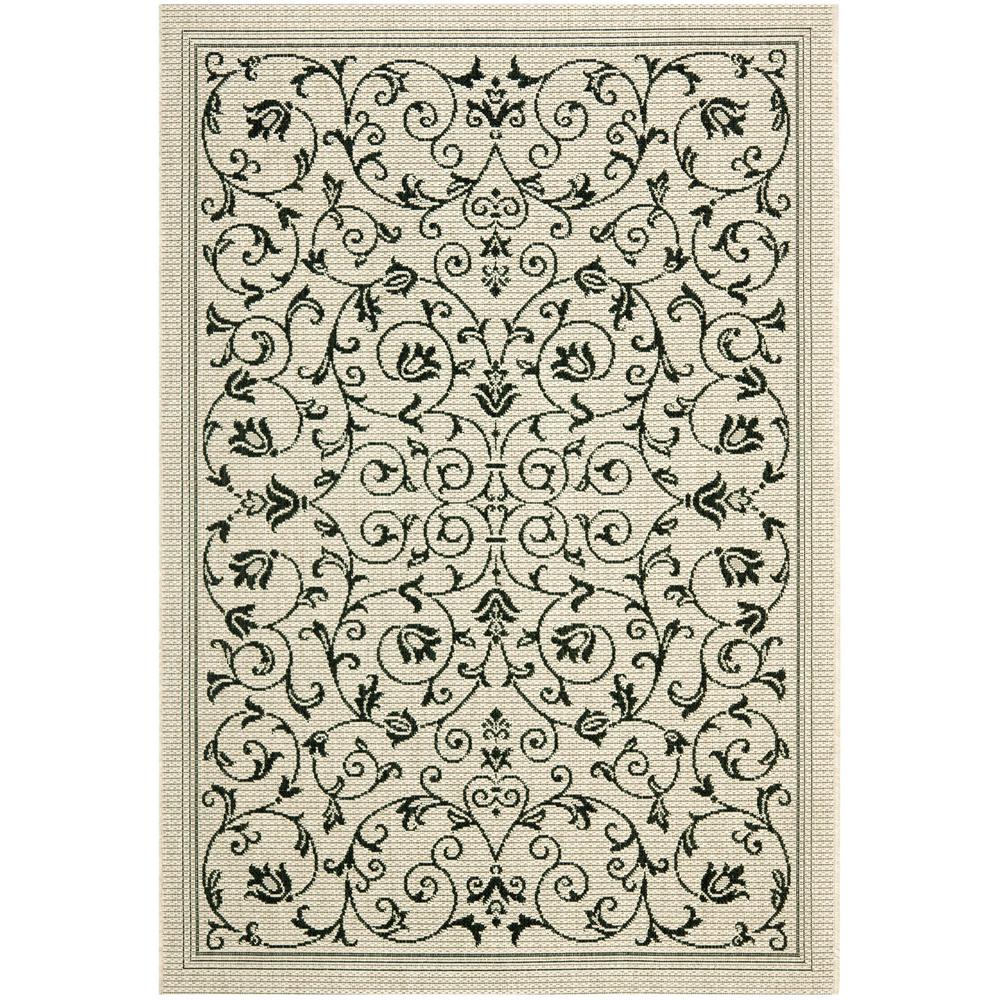 COURTYARD, SAND / BLACK, 6'-7" X 6'-7" Square, Area Rug, CY2098-3901-7SQ. Picture 1