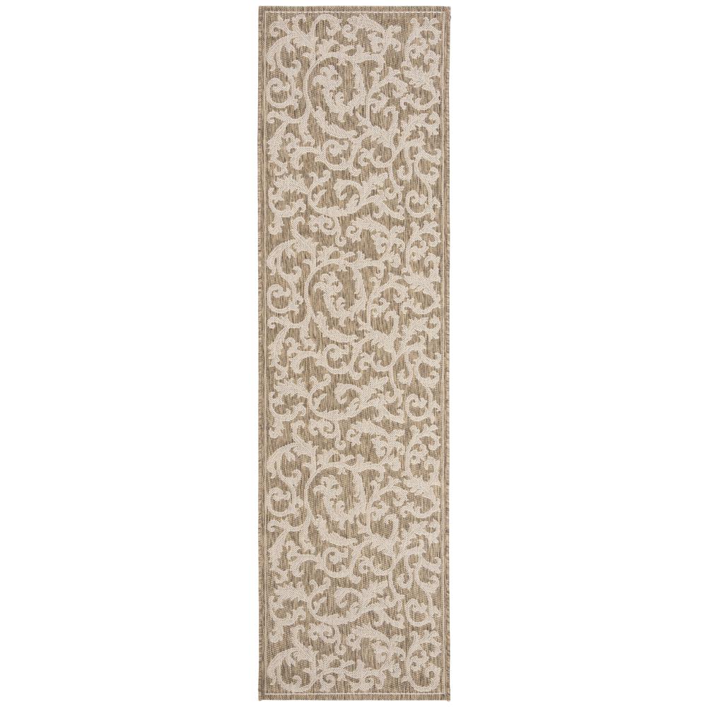 COURTYARD, BROWN / NATURAL, 2'-3" X 8', Area Rug. Picture 1