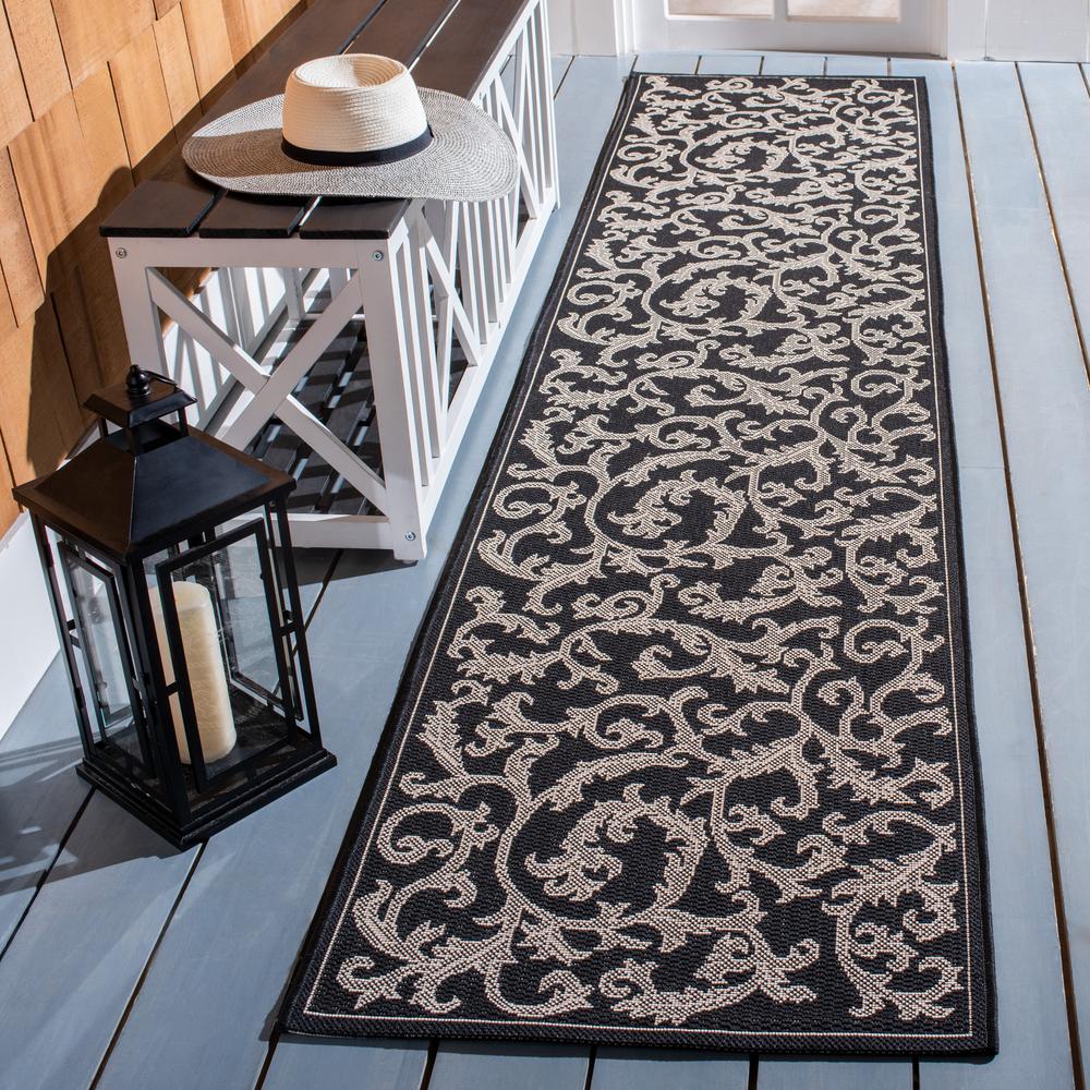 COURTYARD, BLACK / SAND, 2'-3" X 10', Area Rug, CY2653-3908-210. Picture 1