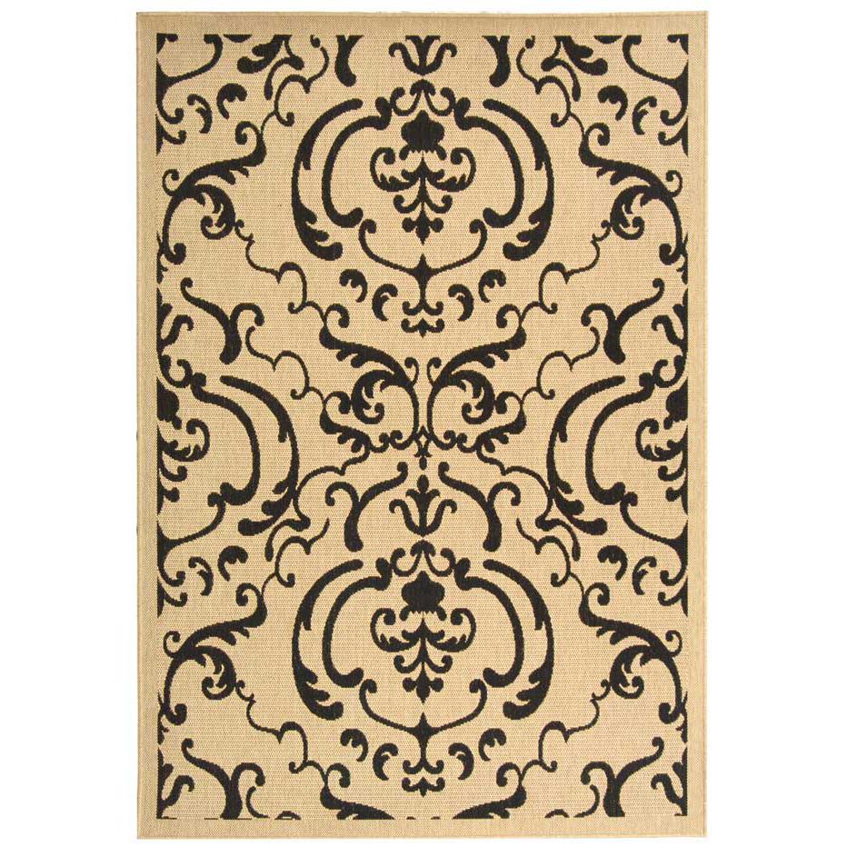 COURTYARD, SAND / BLACK, 6'-7" X 6'-7" Square, Area Rug, CY2663-3901-7SQ. Picture 1