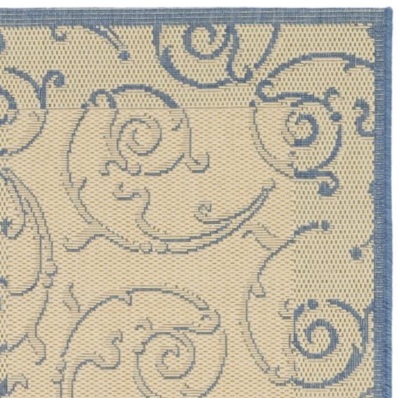 COURTYARD, NATURAL / BLUE, 2'-3" X 10', Area Rug, CY2665-3101-210. Picture 3