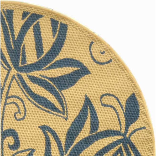 COURTYARD, NATURAL / BLUE, 5'-3" X 5'-3" Round, Area Rug, CY2961-3101-5R. Picture 2
