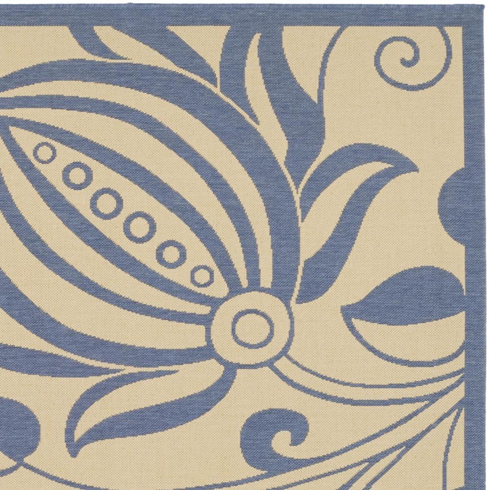 COURTYARD, NATURAL / BLUE, 7'-10" X 7'-10" Square, Area Rug, CY2961-3101-8SQ. Picture 3