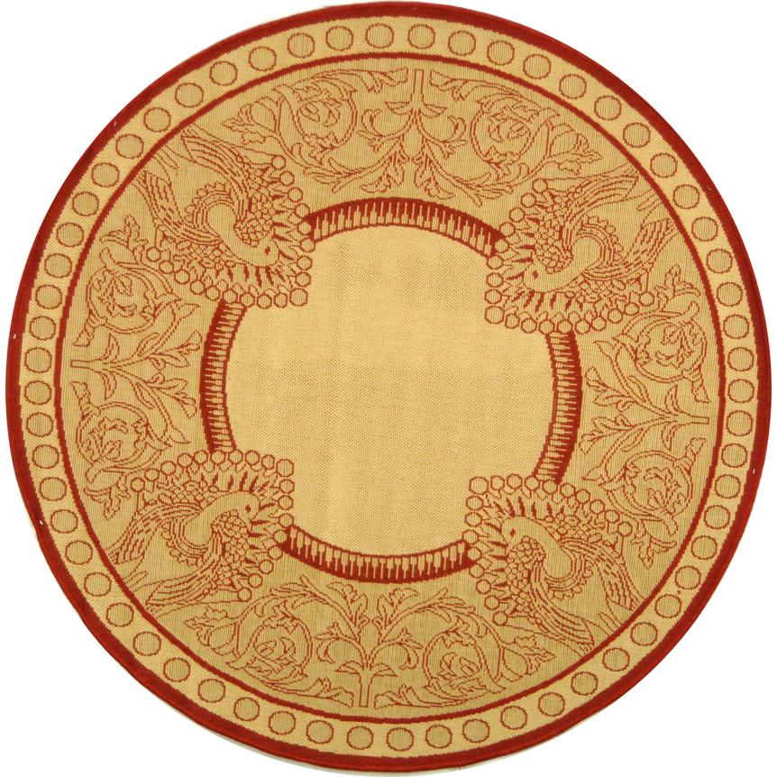 COURTYARD, NATURAL / RED, 5'-3" X 5'-3" Round, Area Rug, CY2965-3701-5R. The main picture.