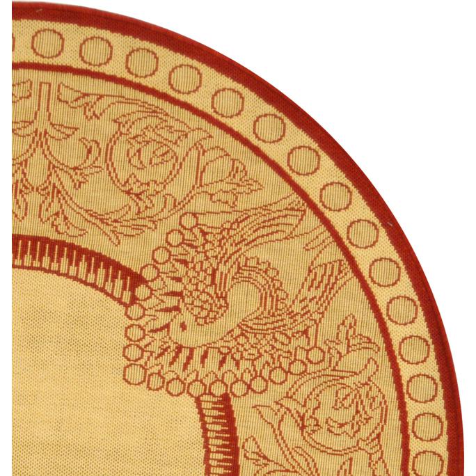 COURTYARD, NATURAL / RED, 5'-3" X 5'-3" Round, Area Rug, CY2965-3701-5R. Picture 2