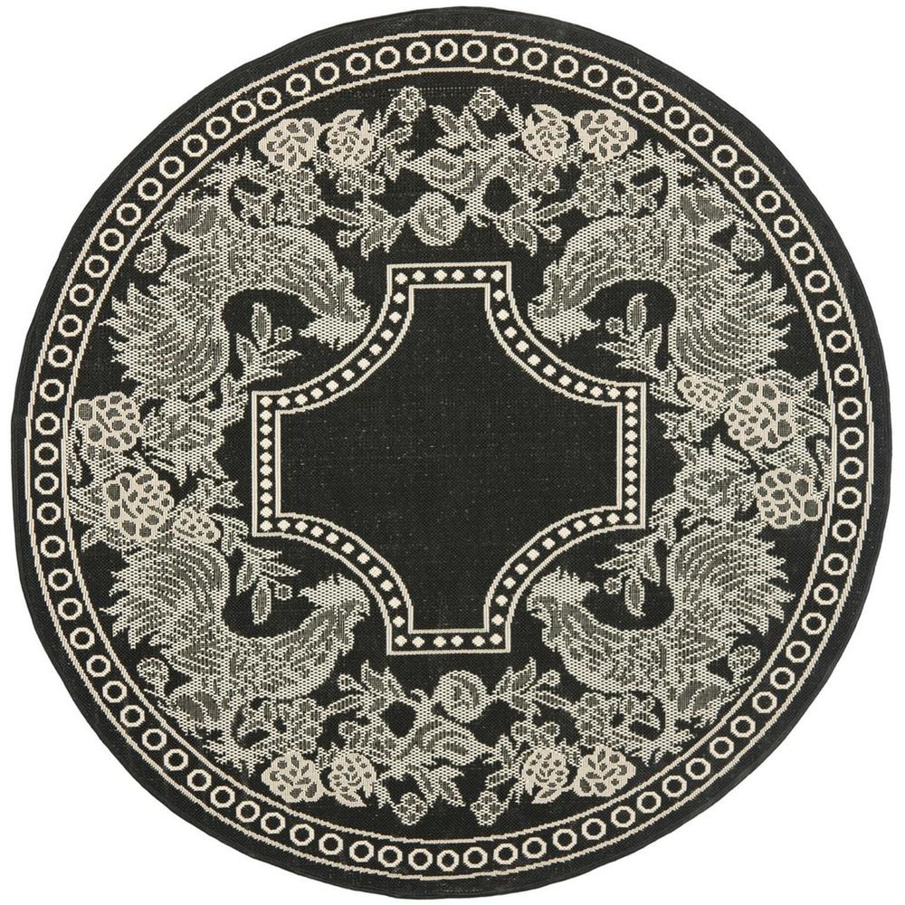 COURTYARD, BLACK / SAND, 6'-7" X 6'-7" Round, Area Rug, CY3305-3908-7R. Picture 1
