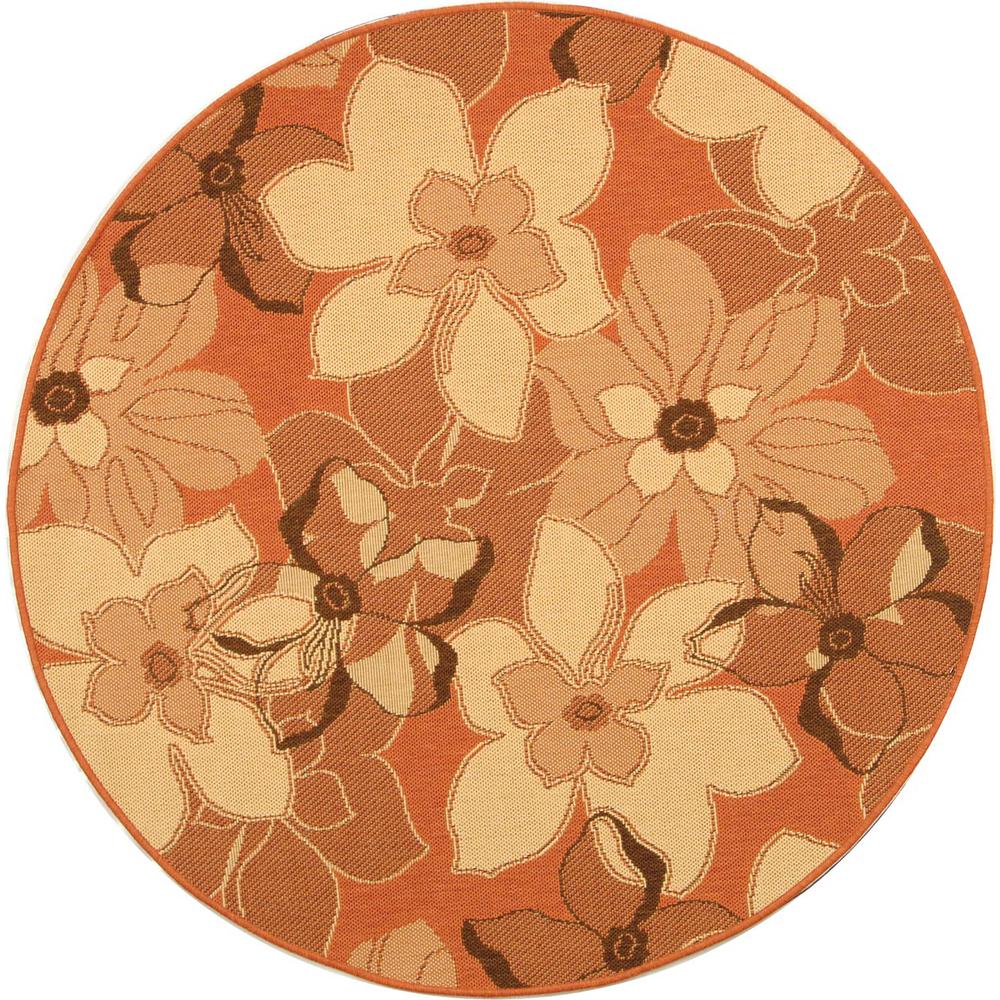 COURTYARD, TERRA NATURAL / BROWN, 6'-7" X 6'-7" Round, Area Rug, CY4022C-7R. Picture 1