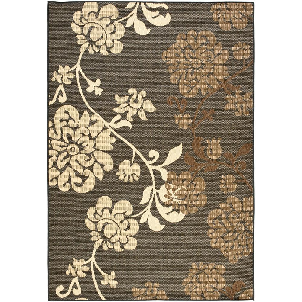 COURTYARD, BLACK NATURAL / BROWN, 4' X 5'-7", Area Rug, CY4027D-4. Picture 1