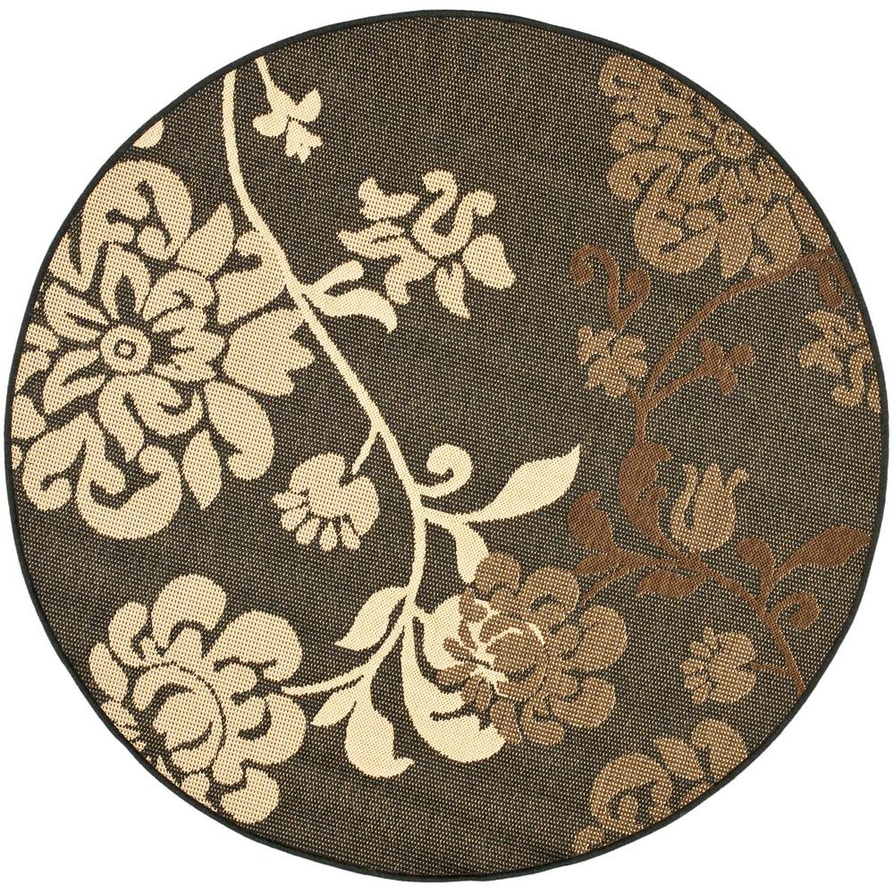 COURTYARD, BLACK NATURAL / BROWN, 6'-7" X 6'-7" Round, Area Rug, CY4027D-7R. Picture 1