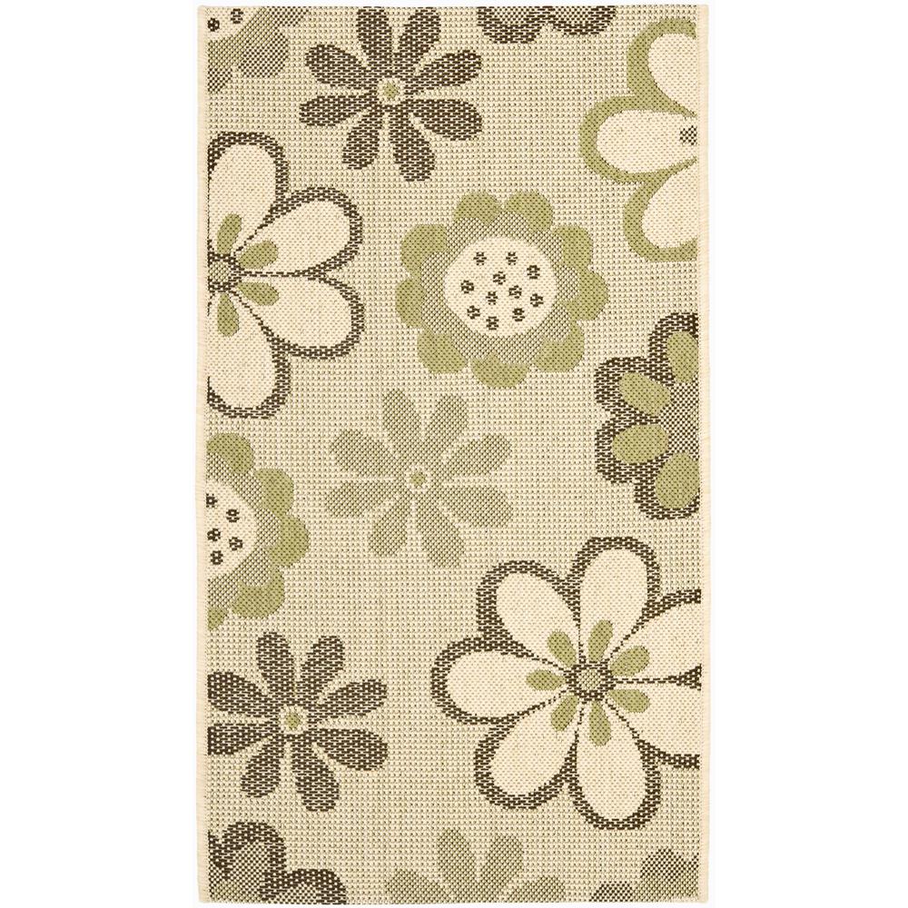 COURTYARD, NATURAL BROWN / OLIVE, 2'-7" X 5', Area Rug, CY4035A-3. Picture 1