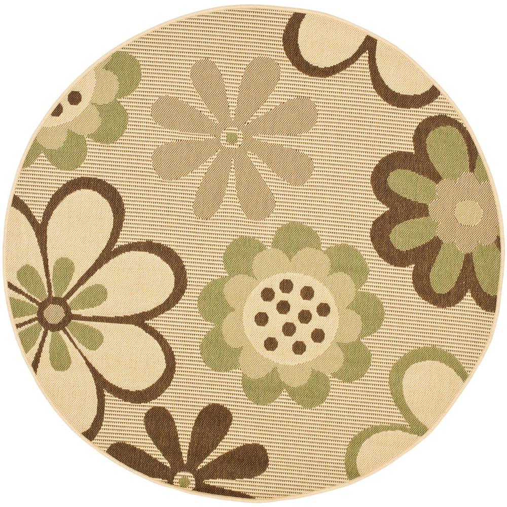 COURTYARD, NATURAL BROWN / OLIVE, 6'-7" X 6'-7" Round, Area Rug, CY4035A-7R. Picture 1