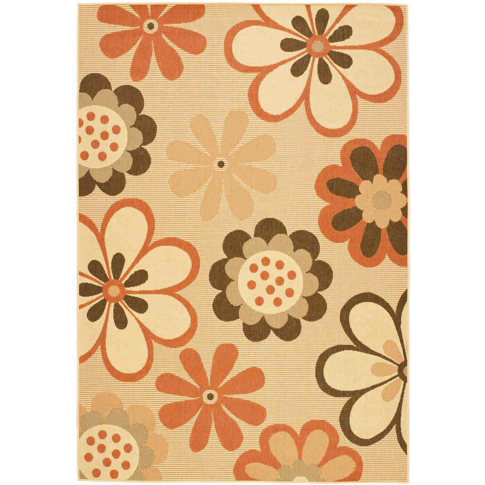 COURTYARD, NATURAL BROWN / TERRACOTTA, 5'-3" X 7'-7", Area Rug. Picture 1