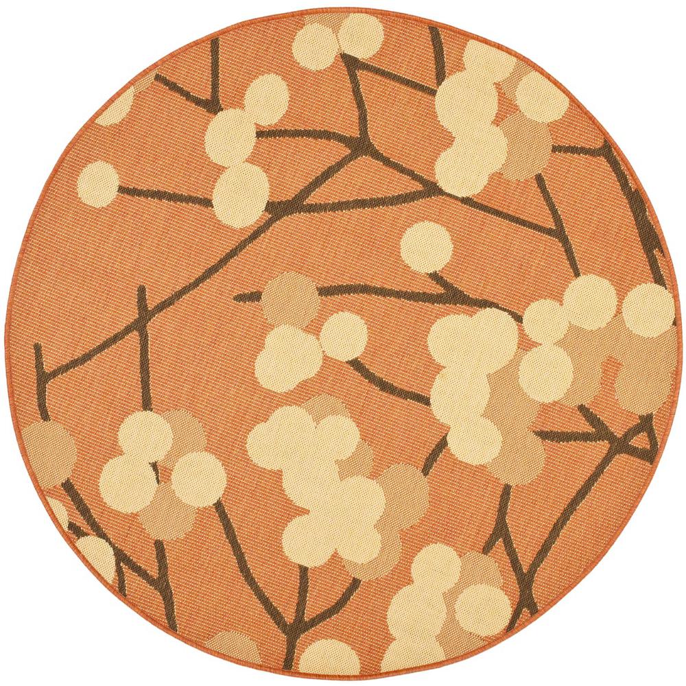 COURTYARD, TERRA NATURAL / BROWN, 6'-7" X 6'-7" Round, Area Rug, CY4037C-7R. Picture 1