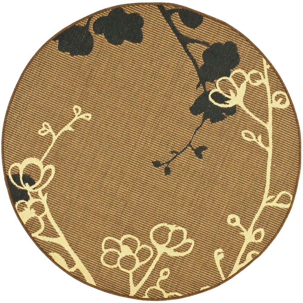 COURTYARD, BROWN NATURAL / BLACK, 6'-7" X 6'-7" Round, Area Rug. Picture 1