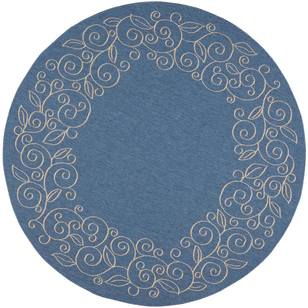 COURTYARD, BLUE / BEIGE, 7'-10" X 7'-10" Round, Area Rug, CY5139C-8R. Picture 1