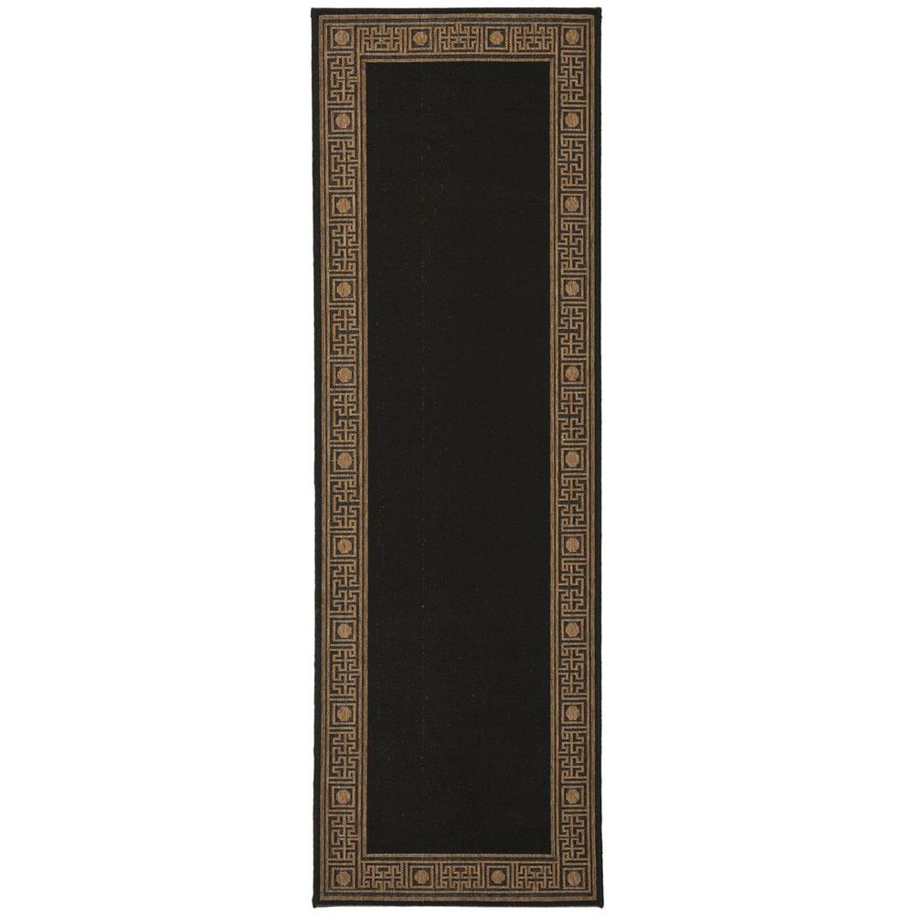 COURTYARD, BLACK / COFFEE, 2'-3" X 12', Area Rug. Picture 1