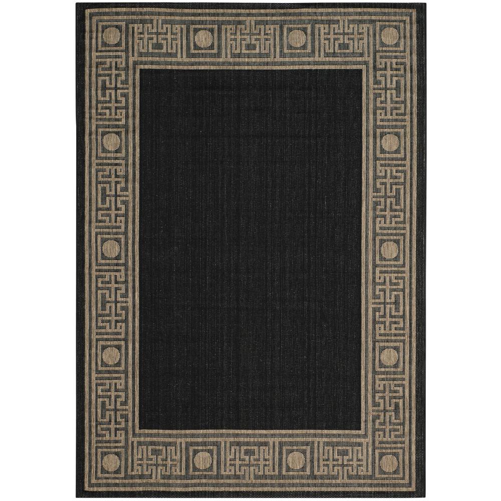 COURTYARD, BLACK / COFFEE, 5'-3" X 7'-7", Area Rug. Picture 1
