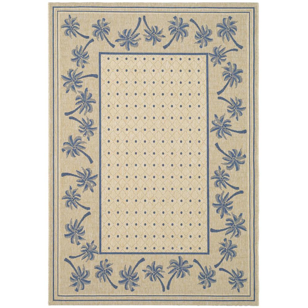 COURTYARD, IVORY / BLUE, 4' X 5'-7", Area Rug. Picture 1