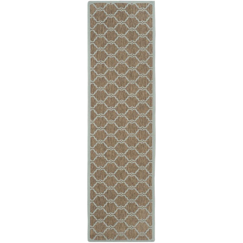 COURTYARD, BROWN / AQUA, 2'-3" X 12', Area Rug, CY6009-337-212. Picture 1