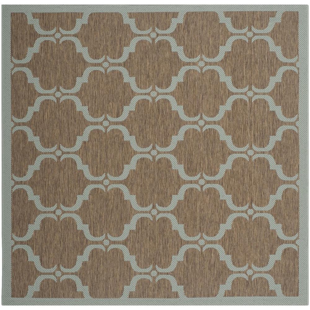COURTYARD, BROWN / AQUA, 6'-7" X 6'-7" Square, Area Rug, CY6009-337-7SQ. Picture 1