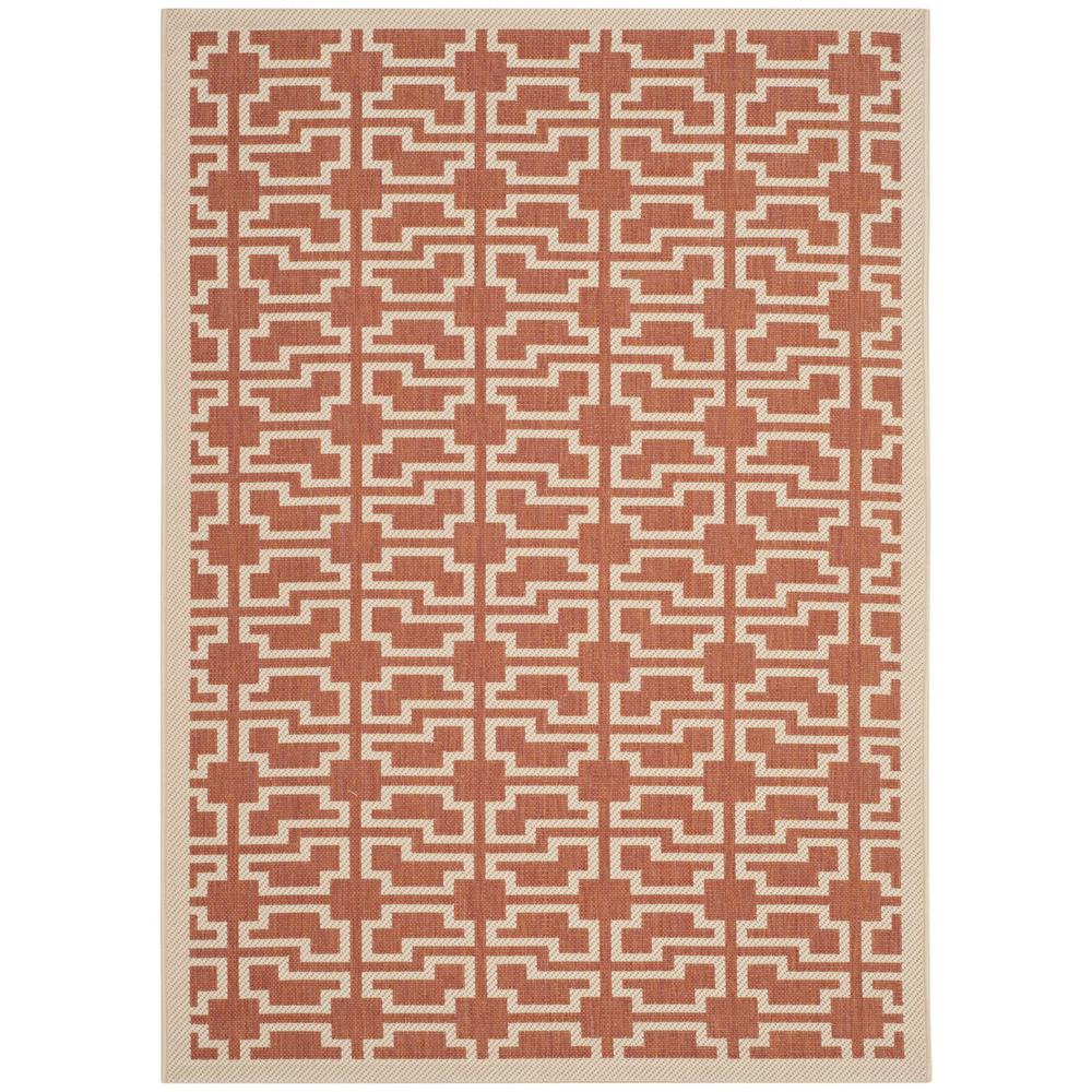 COURTYARD, TERRACOTTA / BEIGE, 6'-7" X 9'-6", Area Rug, CY6015-241-6. Picture 1