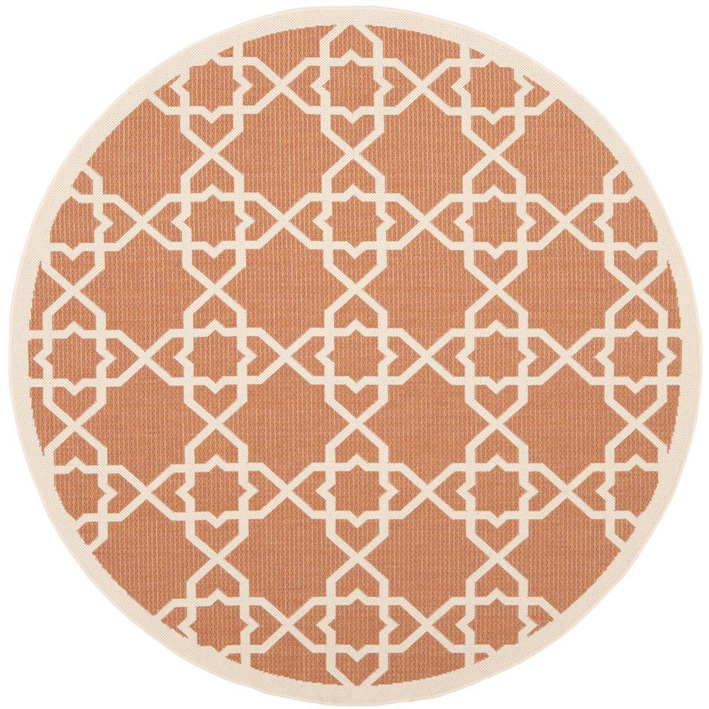 COURTYARD, TERRACOTTA / BEIGE, 6'-7" X 6'-7" Round, Area Rug, CY6032-241-7R. Picture 1
