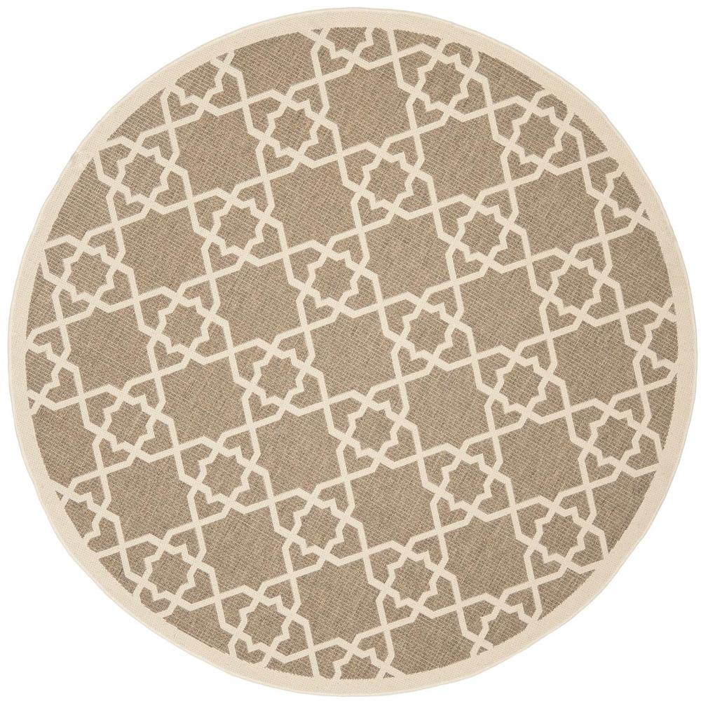 COURTYARD, BROWN / BEIGE, 6'-7" X 6'-7" Round, Area Rug, CY6032-242-7R. Picture 1