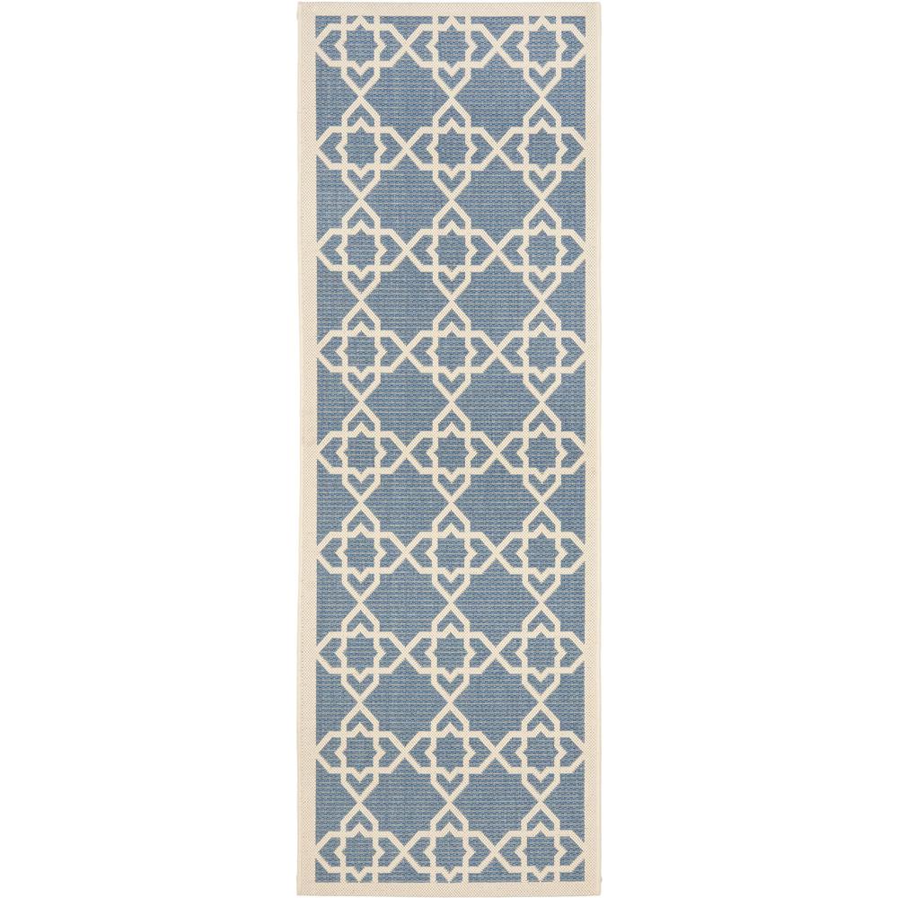 COURTYARD, BLUE / BEIGE, 2'-3" X 12', Area Rug, CY6032-243-212. Picture 1