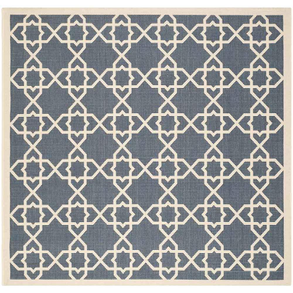 COURTYARD, NAVY / BEIGE, 6'-7" X 6'-7" Square, Area Rug, CY6032-268-7SQ. Picture 1