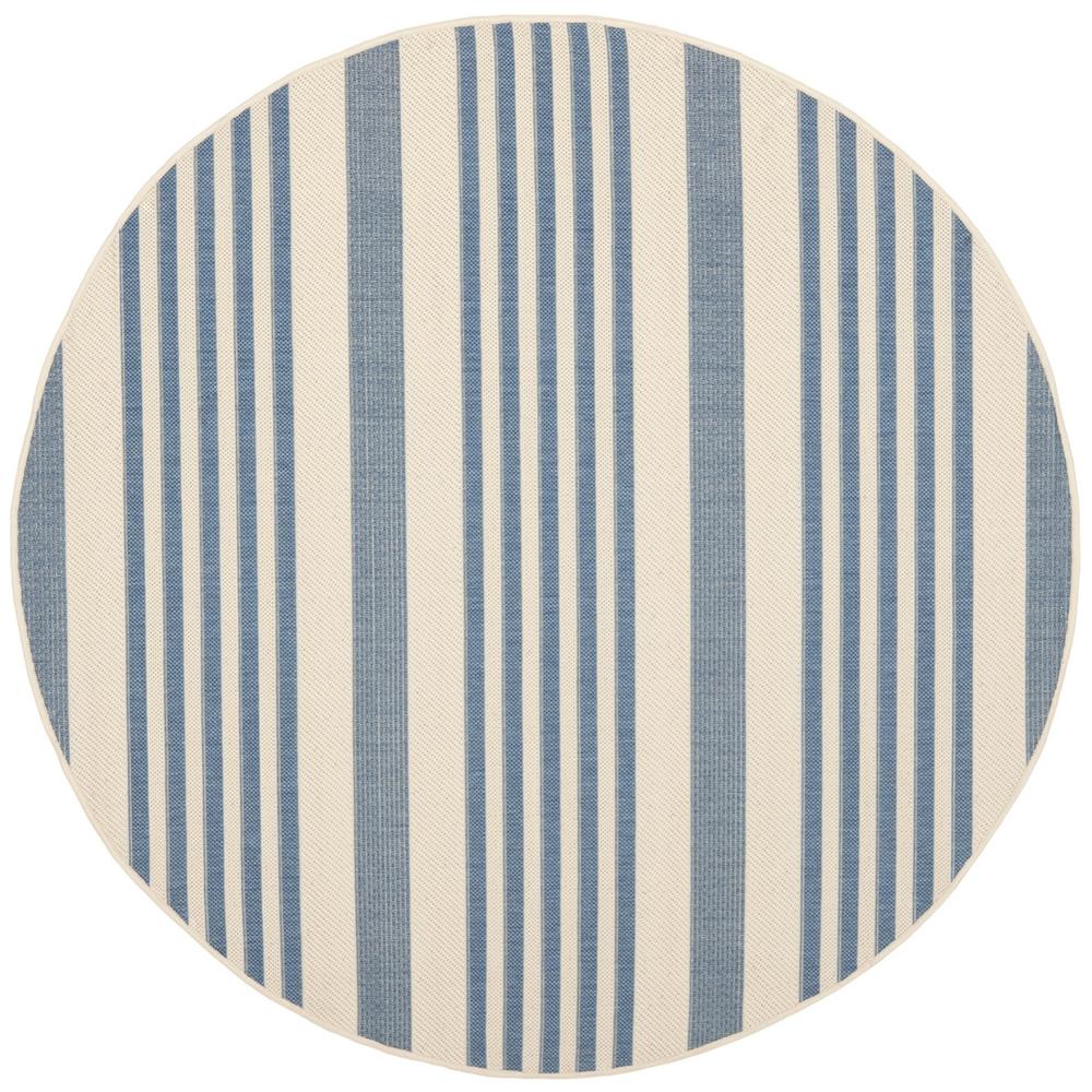 COURTYARD, BEIGE / BLUE, 6'-7" X 6'-7" Round, Area Rug, CY6062-233-7R. Picture 1