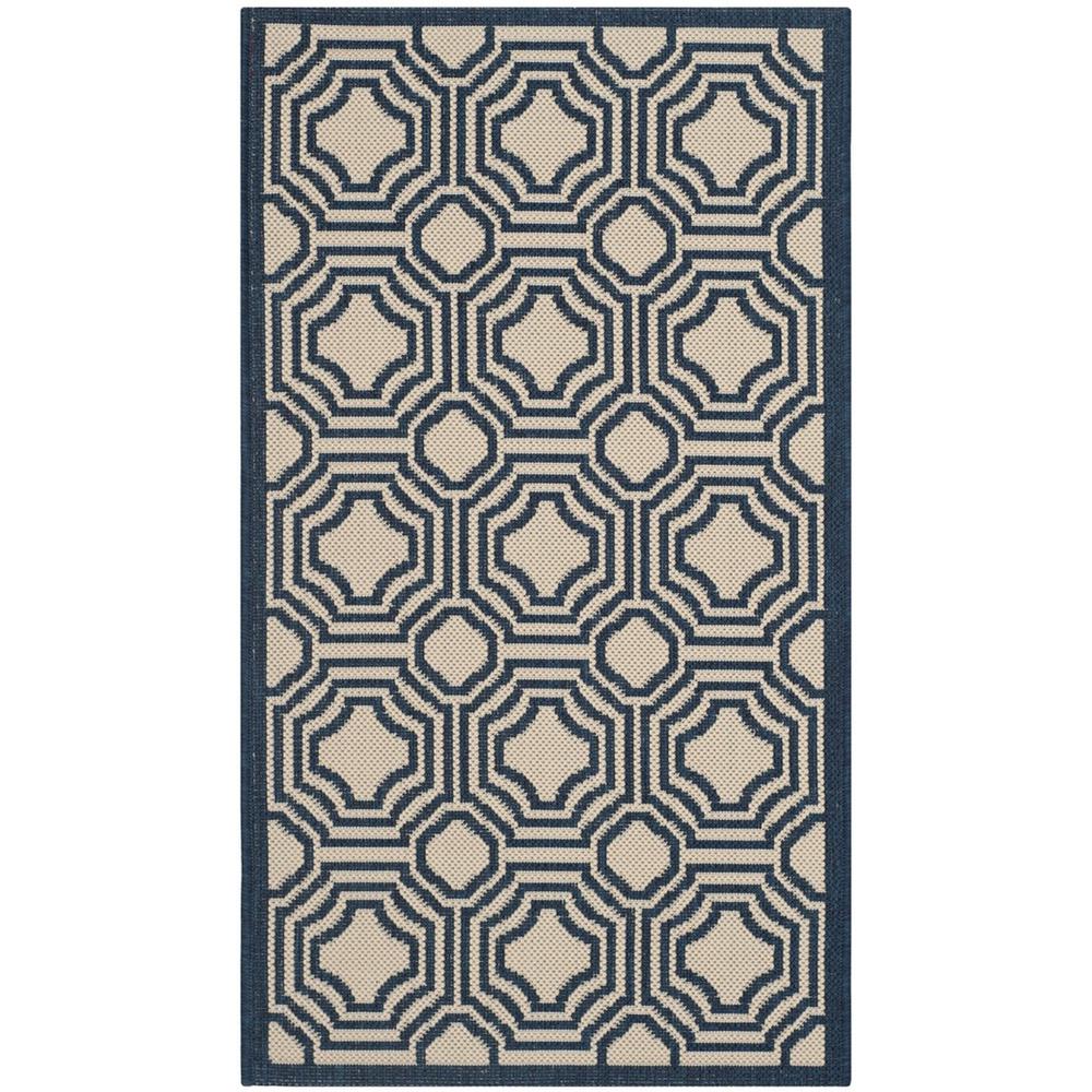 COURTYARD, BEIGE / NAVY, 2'-7" X 5', Area Rug, CY6112-258-3. Picture 1