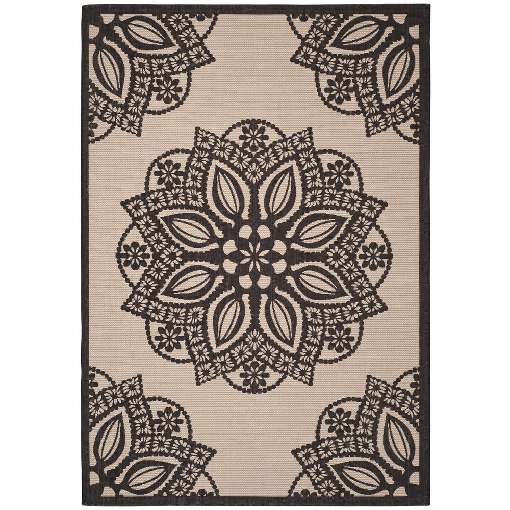 COURTYARD, BEIGE / BLACK, 5'-3" X 7'-7", Area Rug, CY6139-256-5. Picture 1