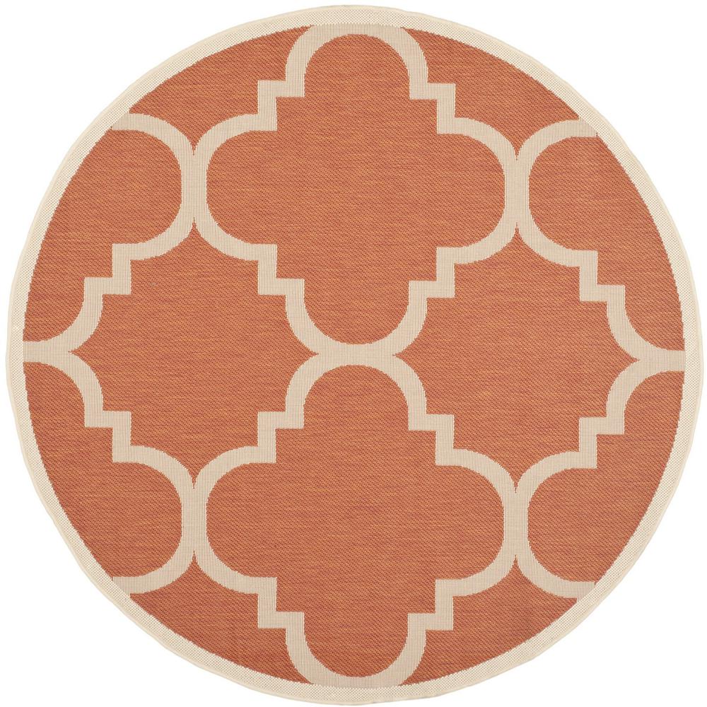 COURTYARD, TERRACOTTA, 6'-7" X 6'-7" Round, Area Rug. Picture 1