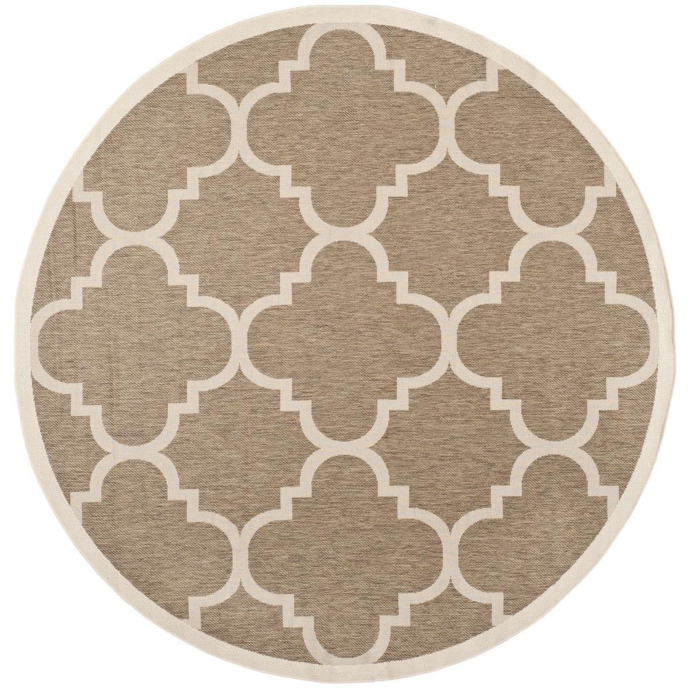 COURTYARD, BROWN, 7'-10" X 7'-10" Round, Area Rug. Picture 1